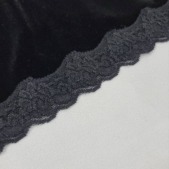 Velvet And Lace Spaghetti Strap Top Sz L By Coldwater Creek - Picture 2 of 16